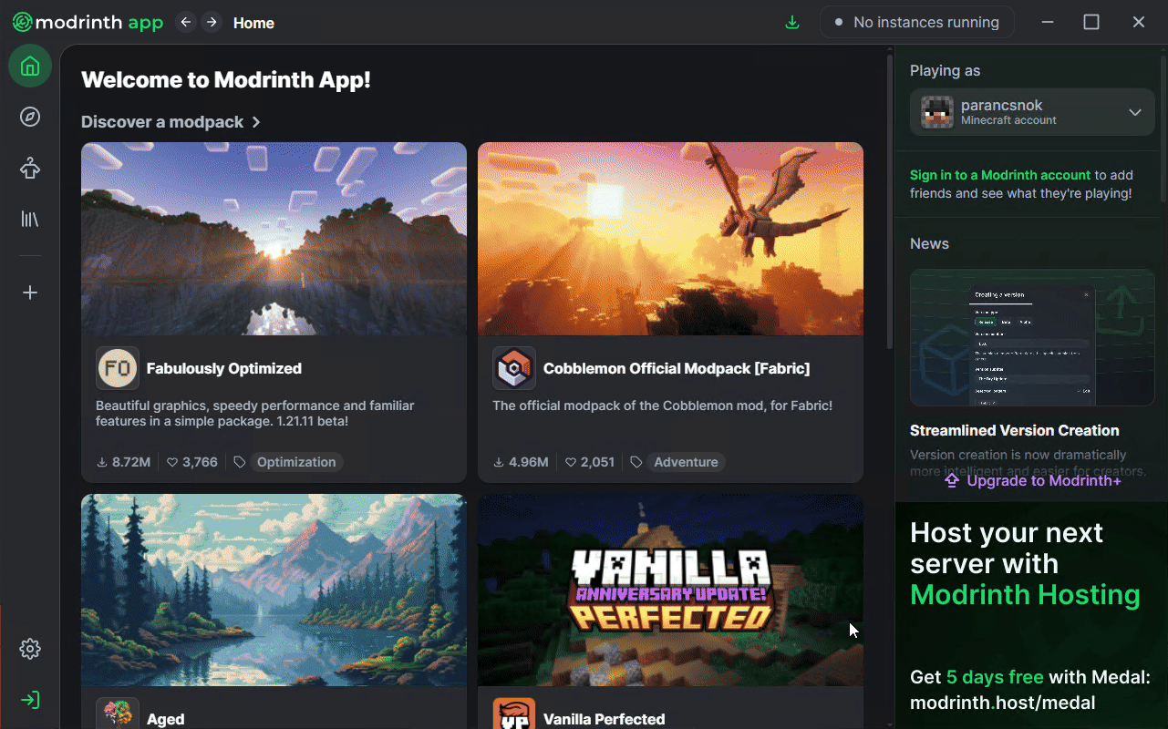 Modpack importálása